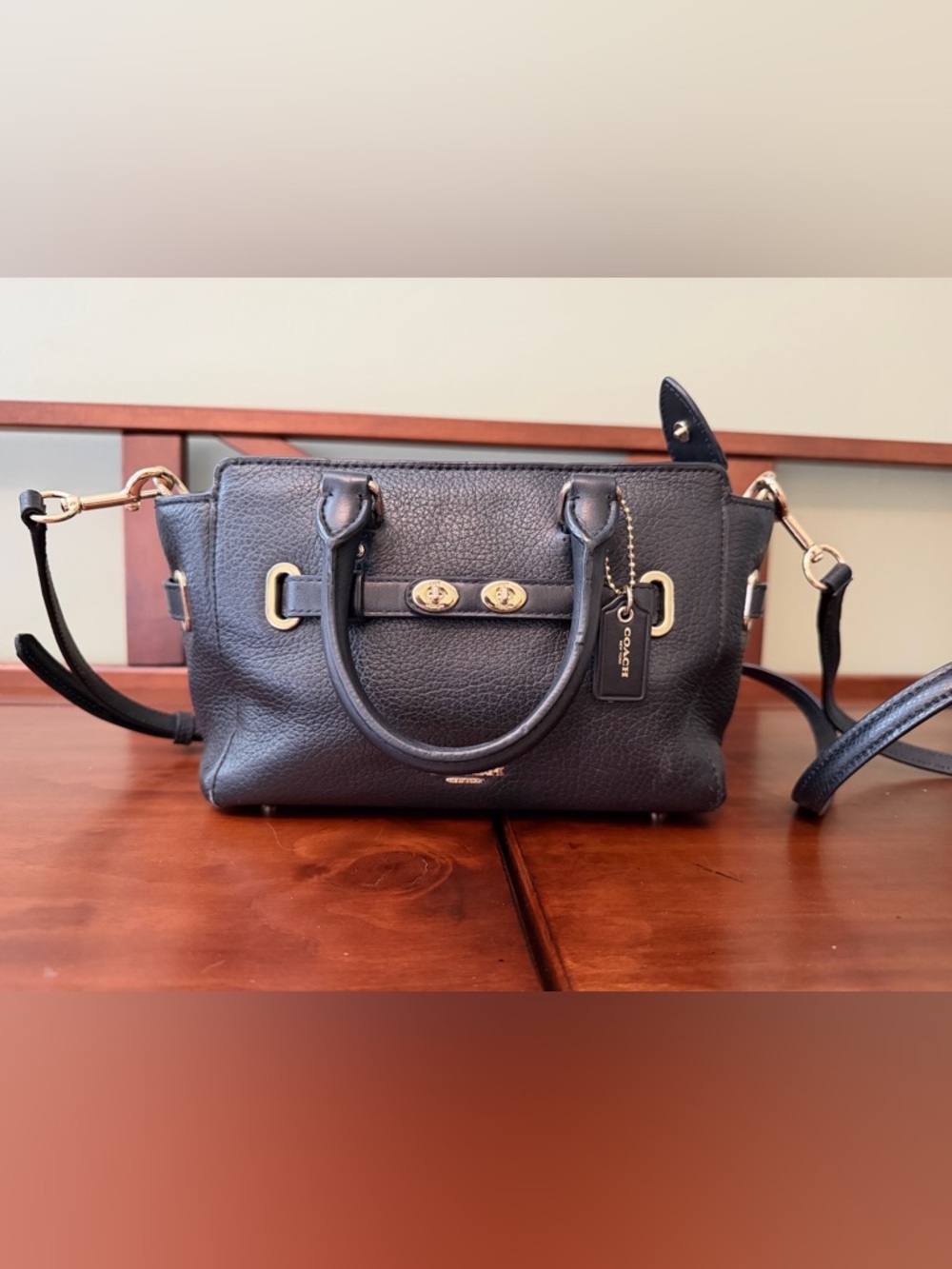 Coach Mini Blake Carryall  Black Pebbled Leather/ F37635